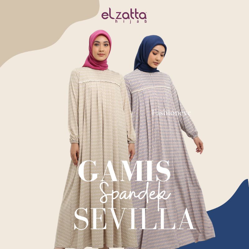 ELZATTA GAMIS BAHAN SPANDEK JERSEY GAMIS MOTIF JUMBO ELZATTA GAMIS SPANDEK SEVILLA