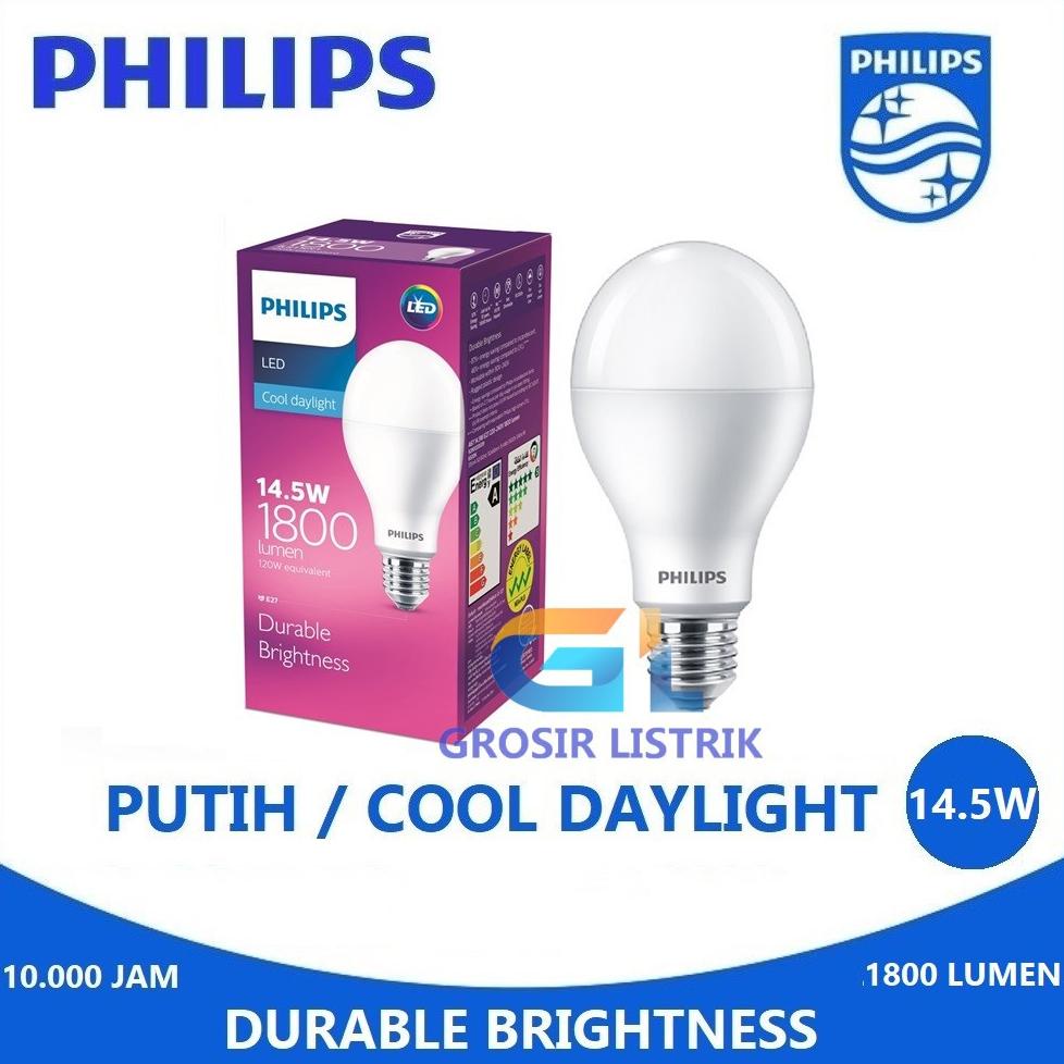 Bisa Cod Lampu Philips LED 14.5W Putih Cool Daylight 6500K (14.5 Watt 14,5W 14.5Watt) LEDBulb Origin