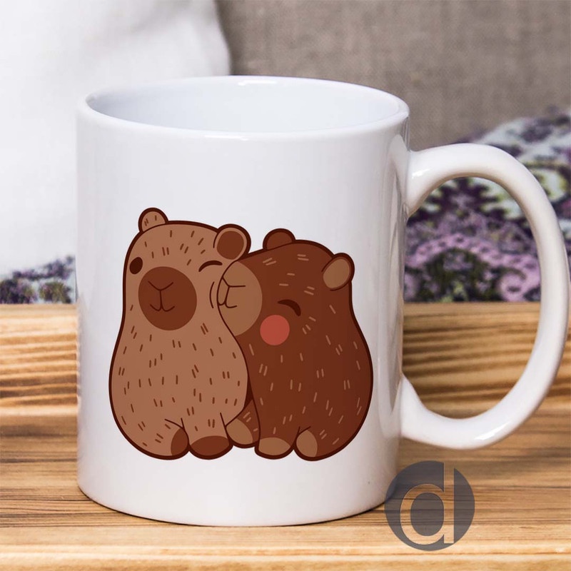 Mug Animal Lucu Cute Couple Of Capybaras