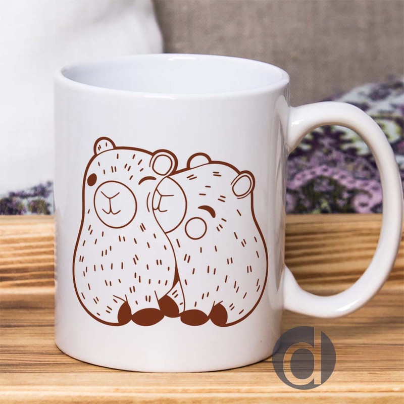 Mug Animal Lucu Couple Of Capybaras