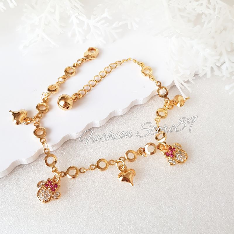 Gelang Anak Tangan dan kaki Impor perhiasan lapis emas 18k gelang rantai jurai Bestseller
