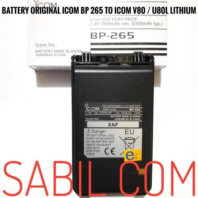 BATRE HT ICOM V80 ORIGINAL 100% ICOM BP 265 BATRE ICOM V80 ORIGINAL