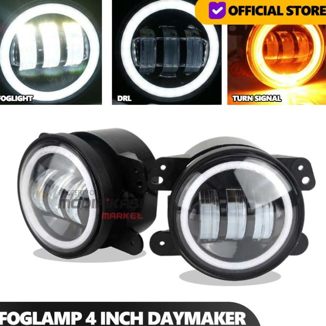 LAMPU FOGLAMP ANGEL EYES FOG LIGHT DAYMAKER 3 CWL 4 INCH 30W DC12-24V