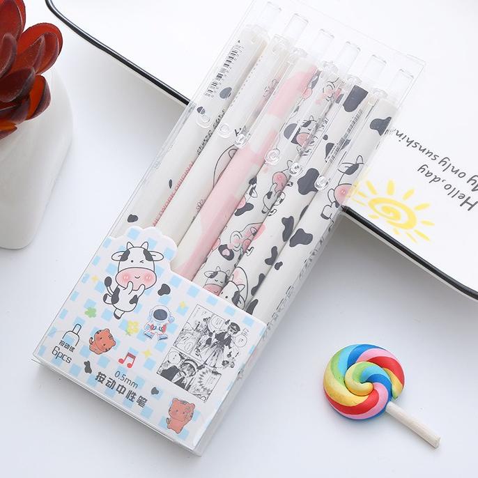 

Stock Limit❇ 6pcs Pena Pen Pulpen Set Cetek Cetekan Motif Sapi Perah Cute Cow GN-ST0074 624;