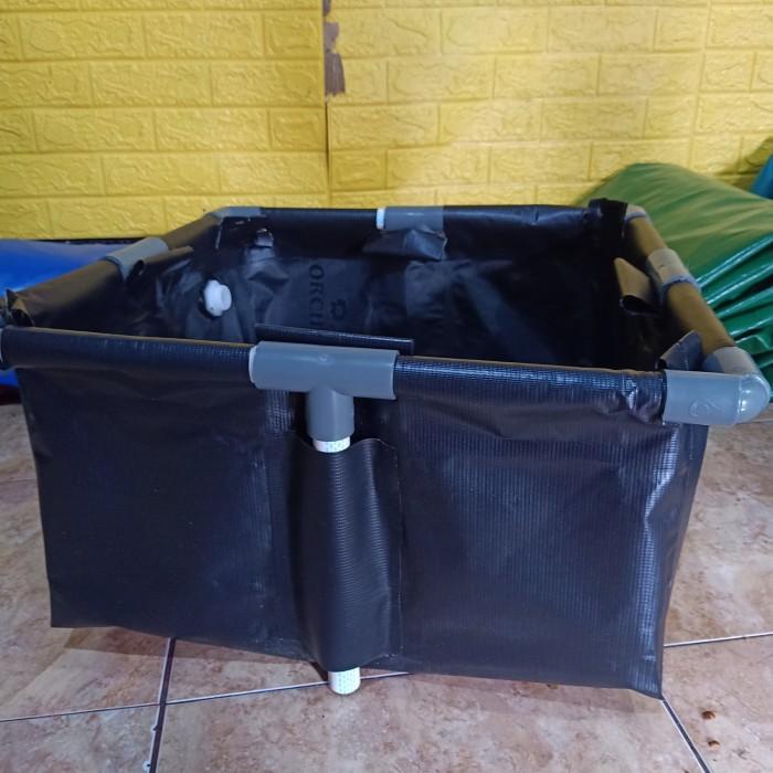 Terlaris Kolam Terpal Pvc Orchid+ Rangka Pipa Fulset 50X50X30