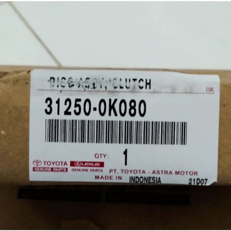 Plat kopling Innova Fortuner Hilux Bensin 31250-0K080 Original Toyota