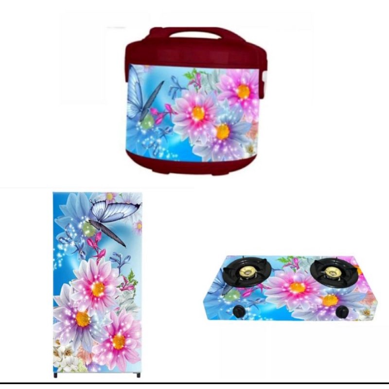 WALLPAPER STIKER KULKAS 1 PINTU + KOMPOR DAN MAGICCOM