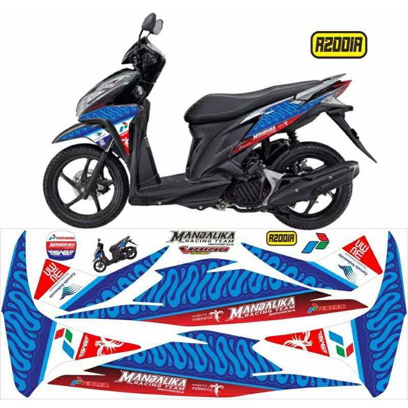 Stiker striping vario 125 old / Lis variasi Honda vario Tecno CBS FI 125 click tahiland/Decal vario 