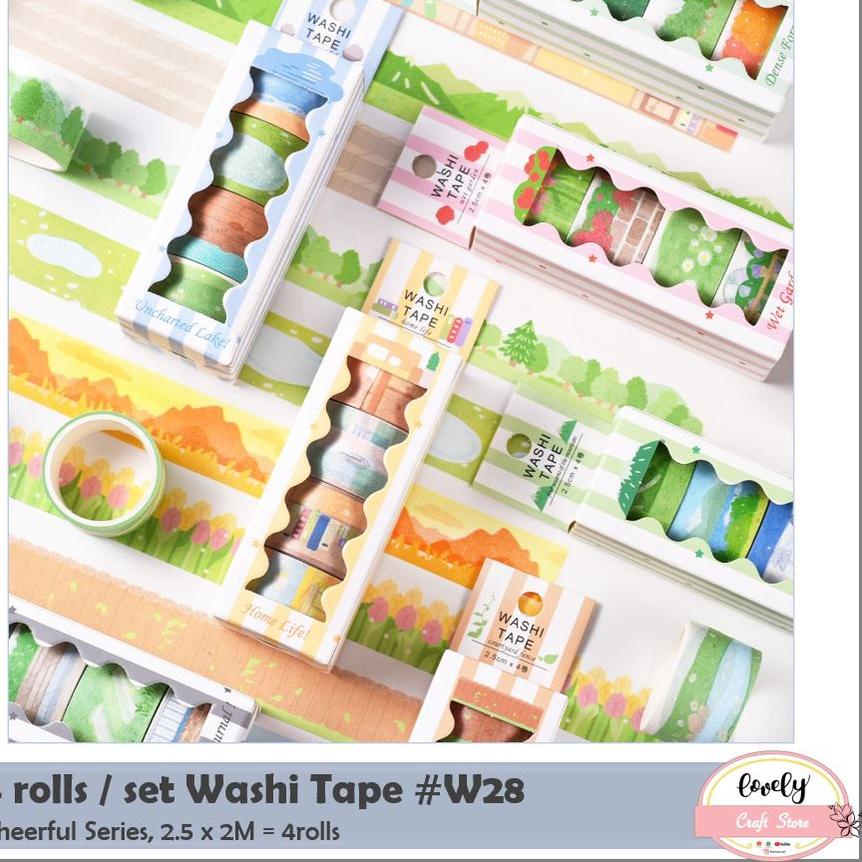 

➥4HJJ4-G LovelyCraftStore | Washi Tape W28 ~ 4rolls/set Selotip Kertas Art Deco Tape Journal Decoration Dekorasi Diary Bujo Scrapbook Mahar Decoration 693➜