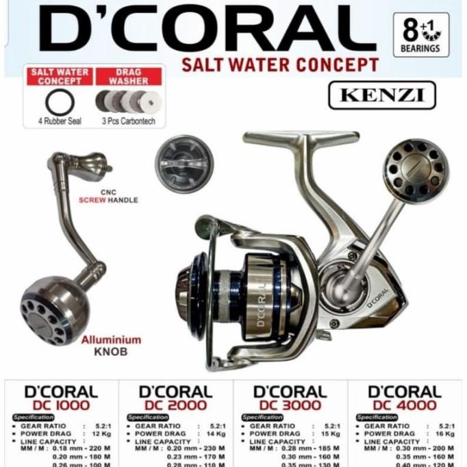 Reel KENZI D CORAL SALTWATER SW 1000 2000 3000 5000 6000 Power handle