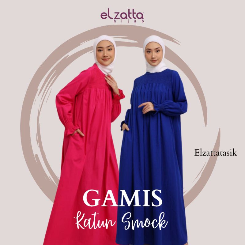ELZATTA GAMIS POLOS JUMBO DRESS FUSCHIA TERBARU GAMIS KATUN SMOCK ELZATTA ORIGINAL