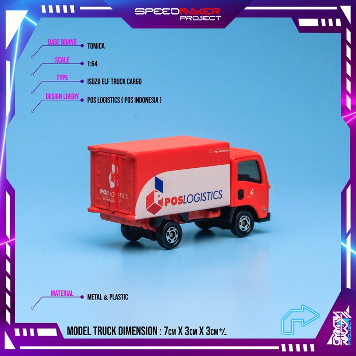 Promo Tomica Custom Isuzu Elf Truck Pos Logistic Diecast Miniatur Truk Cargo Termurah