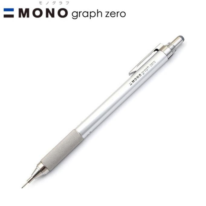 

TOMBOW MONO GRAPH ZERO MECHANICAL PENCILS 0.5MM - SILVER .