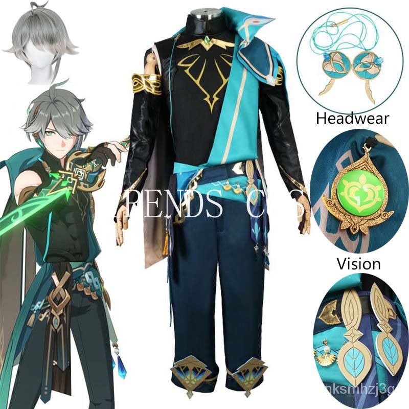 Game Genshin Impact Sumeru Al Haitham Cosplay Costume Al Haitham Wig Men's Uniform Halloween Alhaith