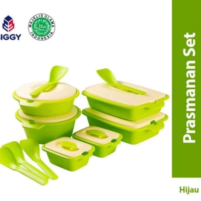 Prasmanan Set - Kotak#tupperware set sayur lauk Aquamarine Biggy set