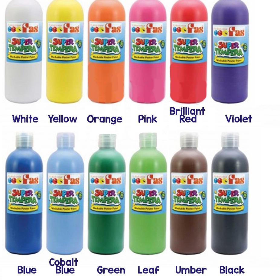 

3HA9-I FAS - Super Tempera Washable Poster Paint 500ml Cat Air Anak Painting 984✲