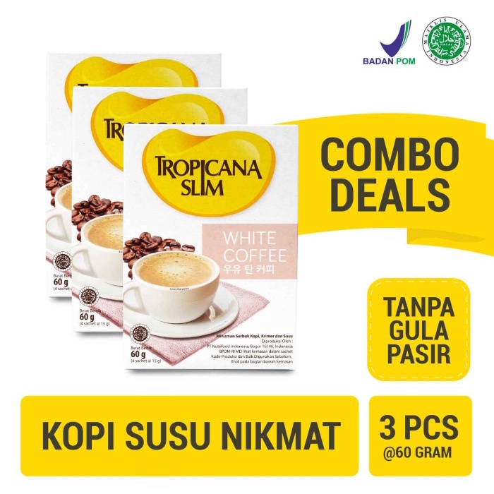 

BISA COD Triple Pack: Tropicana Slim White Coffee - Kopi Bebas Gula /KOPI EUBE/KOPI KAPAL
