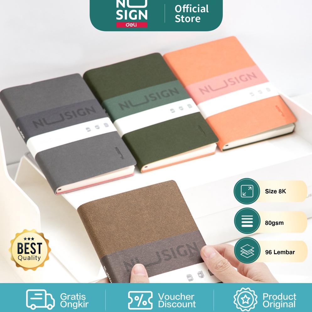 

DELI NUSIGN NOTEBOOK / BUKU TULIS UKURAN 48K 96 LEMBAR KERTAS 80GSM COVER KULIT NS263 .