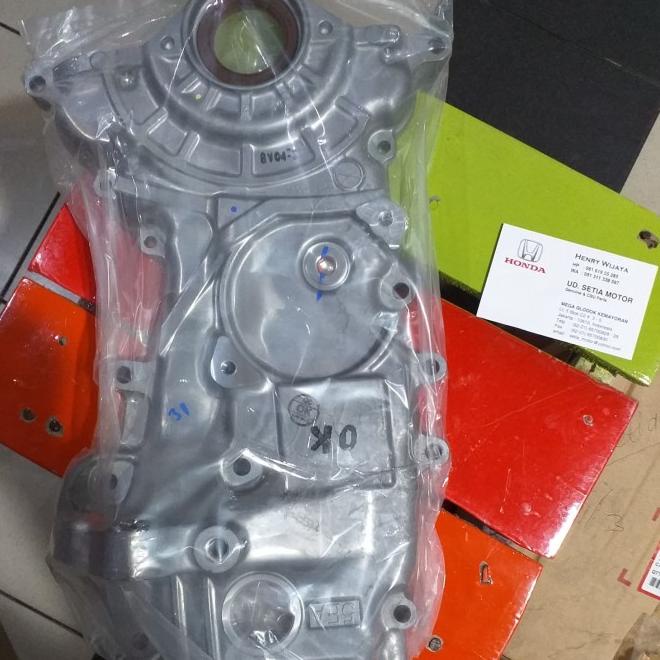 Tutup Cover Rantai Timing Pompa Oli Mesin Honda Mobilio Brv Brio Ori
