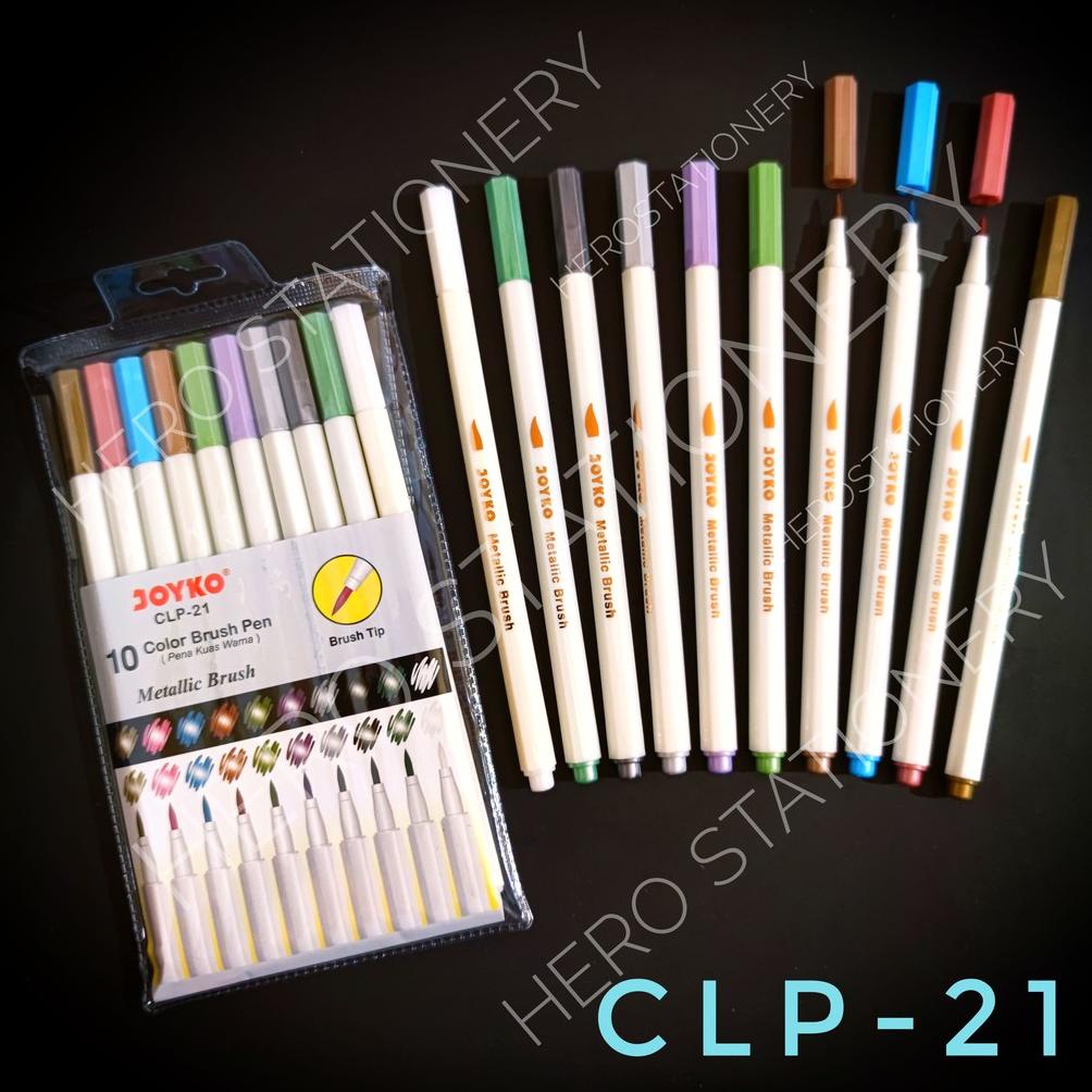 

PEN WARNA COLOR BRUSH PEN JOYKO METALLIC METALIK SET 10 WARNA CLP-21 .