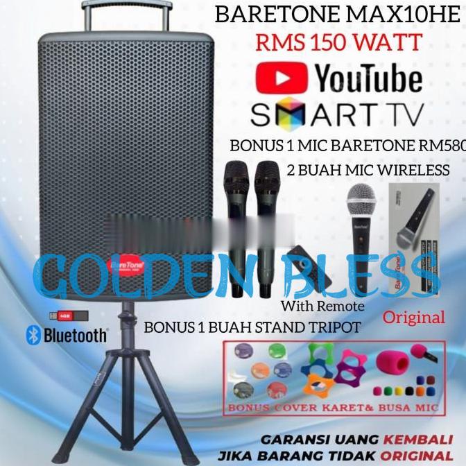 Speaker Portable Baretone Max 10 He / Max 10He Bluetooth-Tws Ruditabuti_Shop