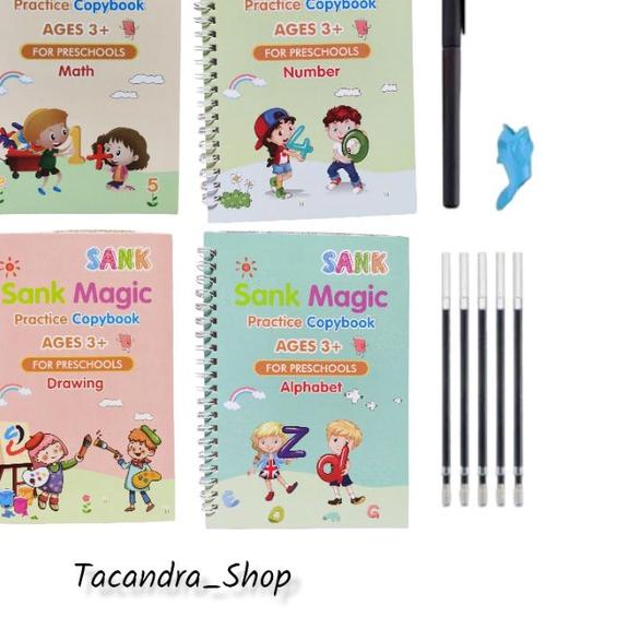 

Sale | TD4 | Buku Sank Magic isi 4 Buku + 1 Bulpen + 4 Refil / Buku Edukasi Menggambar Ajaib TK PAUD / 4 in 1 Magic Buku Kaligrafi Anak Sank Magic Practice Book / Buku Belajar Menulis TK