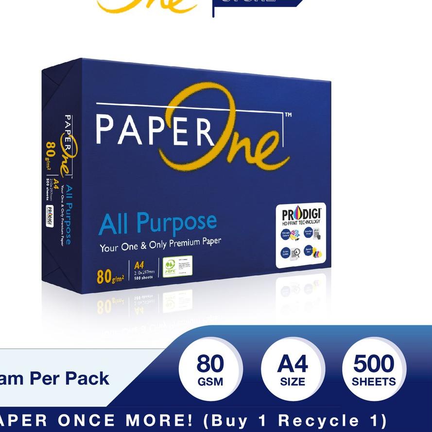 

COD | KI3 | PaperOne Kertas A4 80gr All Purpose 1 Rim (500 lembar) Kertas HVS A4 Kertas Fotocopy