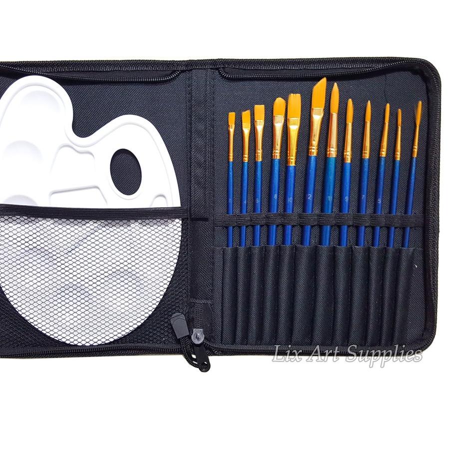 

Diskon | KF7 | Joyko Kuas Lukis Set 12 + Palet + Storage Bag / Art Brush Set 12