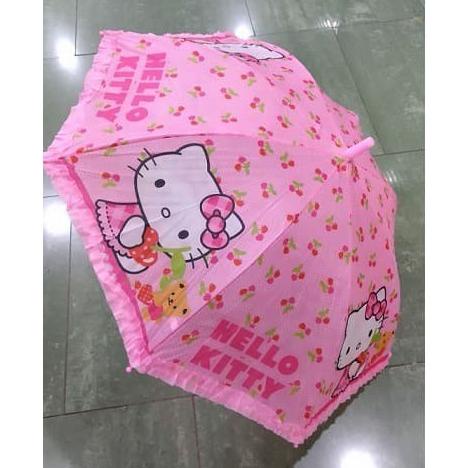 PAYUNG ANAK KARAKTER HELLO KITTY PINK KARAKTER KARTUN