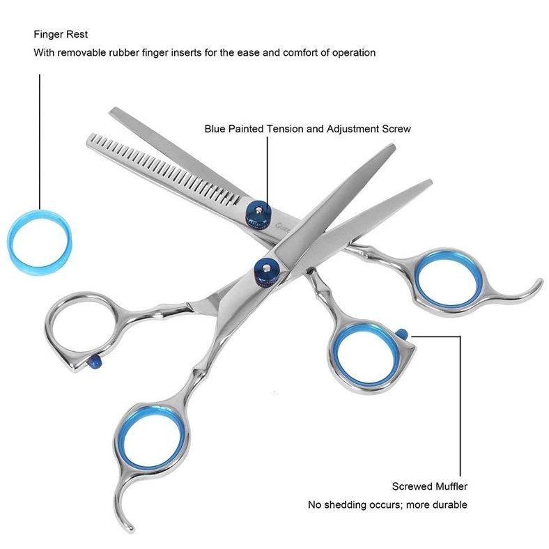 New - Pet Grooming Gunting 5 Piece Profesional Stainless Steel Cat Grooming Gunting Set Anjing Groom