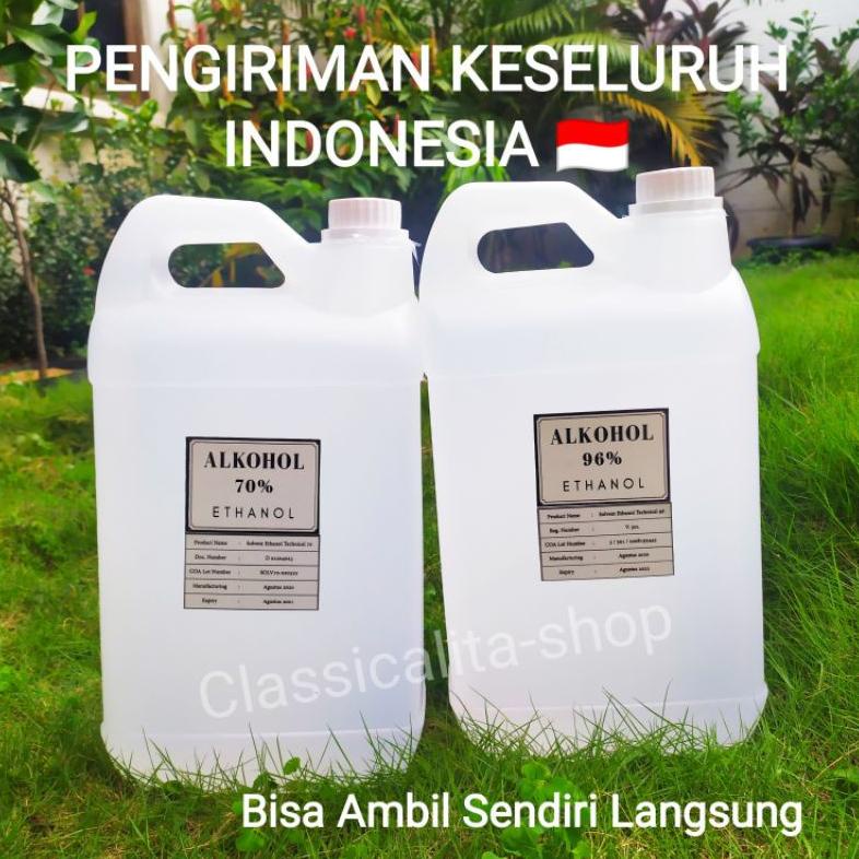 Bayar Ditempat - Alkohol 70% 5 liter / Alkohol 96% 5 liter Murni / alkohol teknis