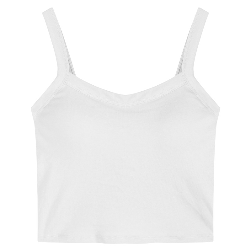 ♣✹Suhao hot girl camisole with chest pad female summer temperamen anti-light sleeveless sexy inner bottoming shirt top outer wear crop top sexy tank top wanita motif