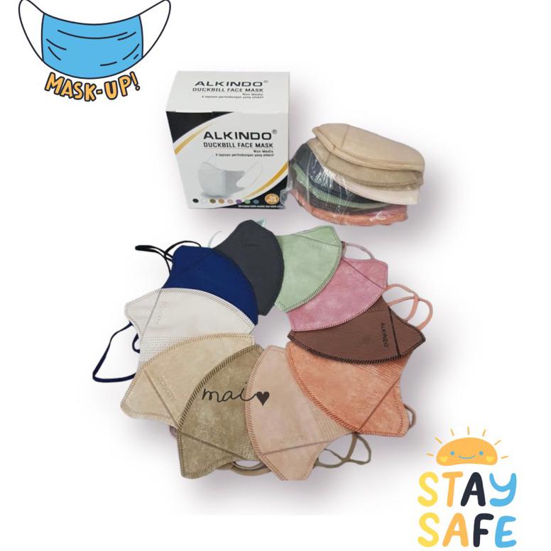 Flash Sale - MASKER DUCKBILL MIRIP SENSI BEBEK MERK ALKINDO MIX 4 WARNA / DUCKBILL EMBOSS MERK ALKIN