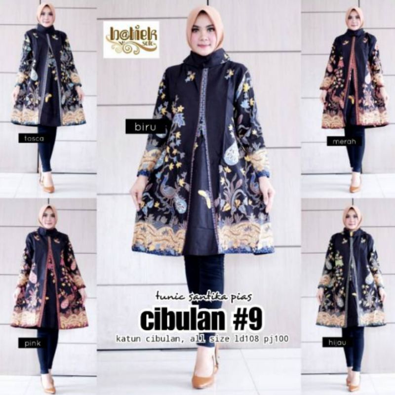 AKSARA BATIK WANITA PAKAIAN TRADITIONAL TUNIK ATASAN DRESS BATIK JUMBO