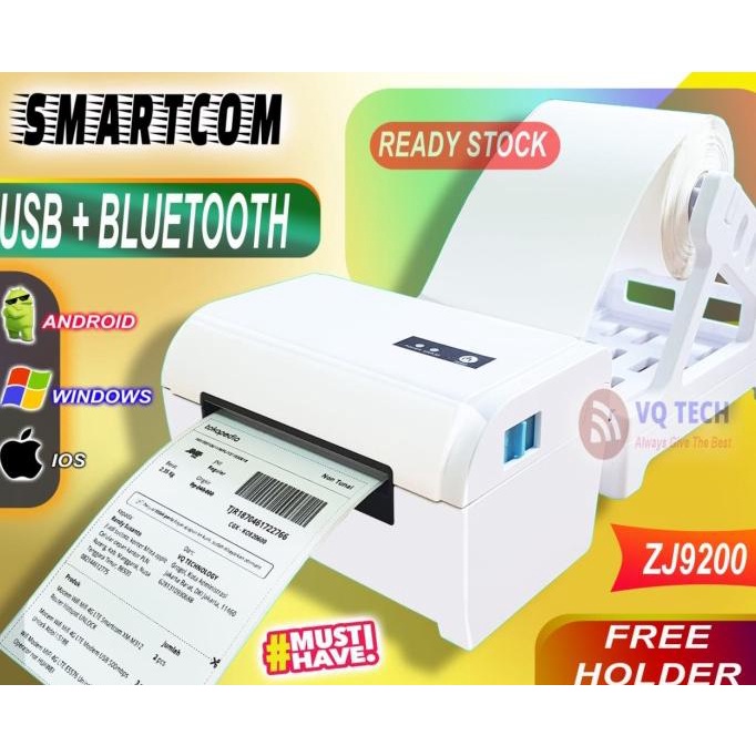 Barcode Printer Alamat Label BLUETOOTH LP-9200 FREE HOLDER Size A6