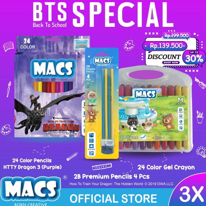 

BTS Special MACS Pensil 2B Pensil Warna Gel Crayon