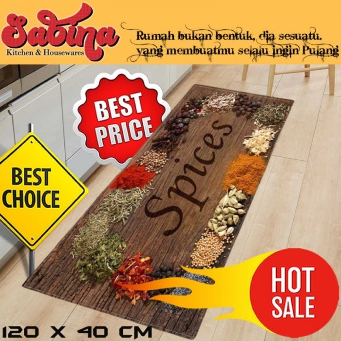 Keset Kaki Panjang Dekorasi Karpet Rumah Anti Slip Kitchen Rug 12040 U1R9 Lantai Best Seller High Qu