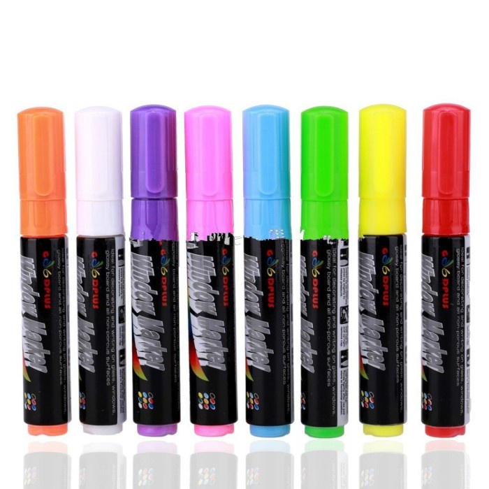 

Terlaris Paket Liquid Chalk Pen Tip 8 Mm - Color Pen Kapur Fm-408