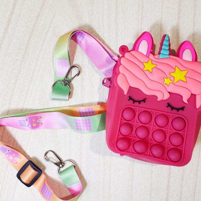 <<<<<] Mainan Pop It Bag Unicorn/Sensory Toys/Fidget Toys/Tas Unicorn