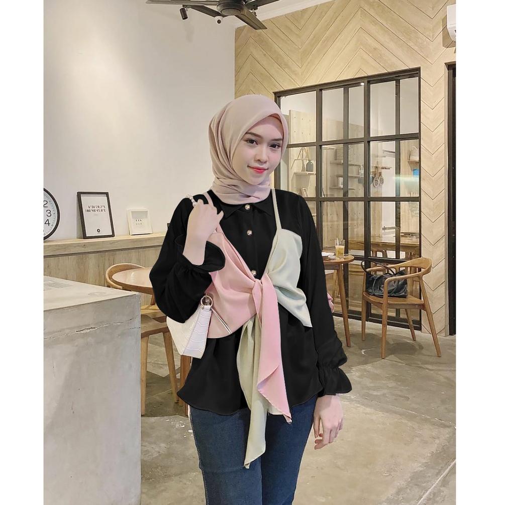 [KODE HTR0Q] ilook | Rosi Top | Atasan Blouse Rosi | Magnolia Top | Blouse Muslim Korean Style