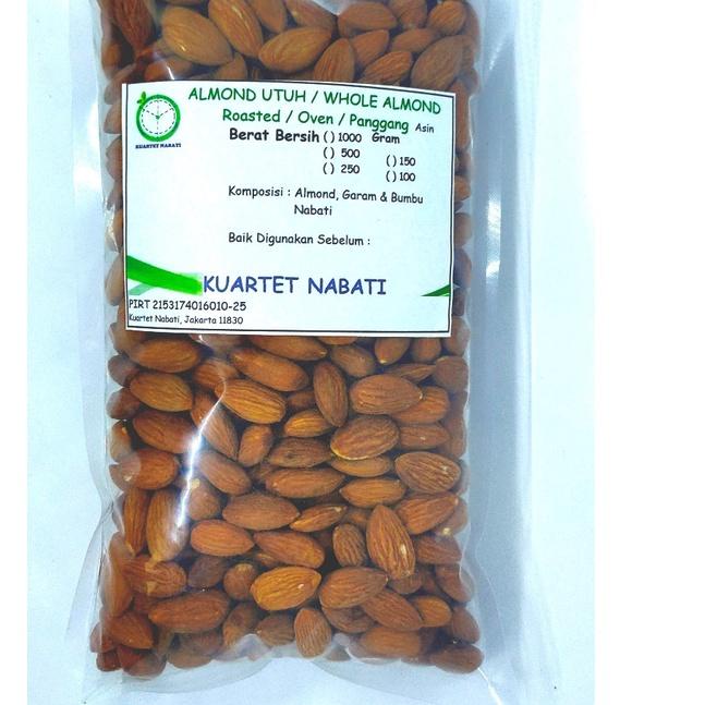 

Promo | HJ6 | 1000gr Roasted Almond Premium - Kacang Almond Panggang Kupas - Oven - Matang - Size Besar 27-30 Varian Rasa Original/ Asin / Aktivasi SIAP MAKAN