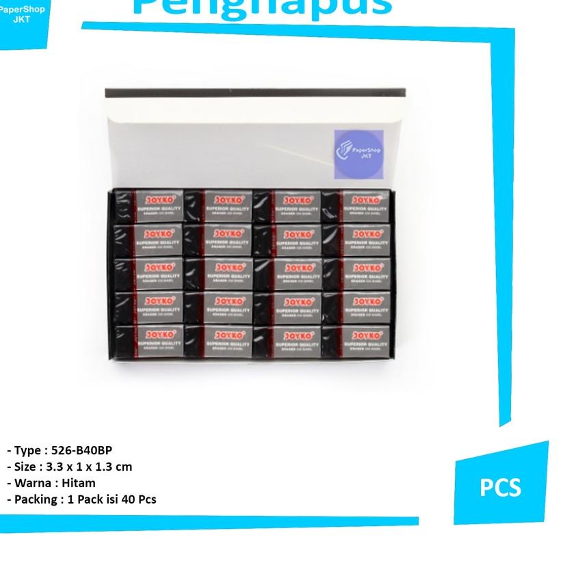 

COD | KF7 | JOYKO - Penghapus Kecil Hitam Eraser 526-B40BL - Pcs