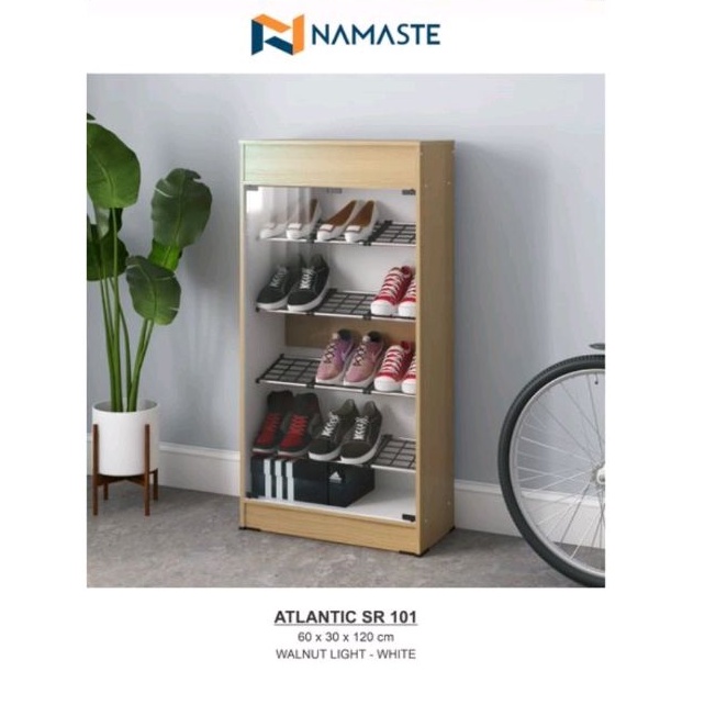 Rak Sepatu Atlantic SR 101 Lemari Sepatu Sandal Pintu Kaca - Star Meuble Semarang