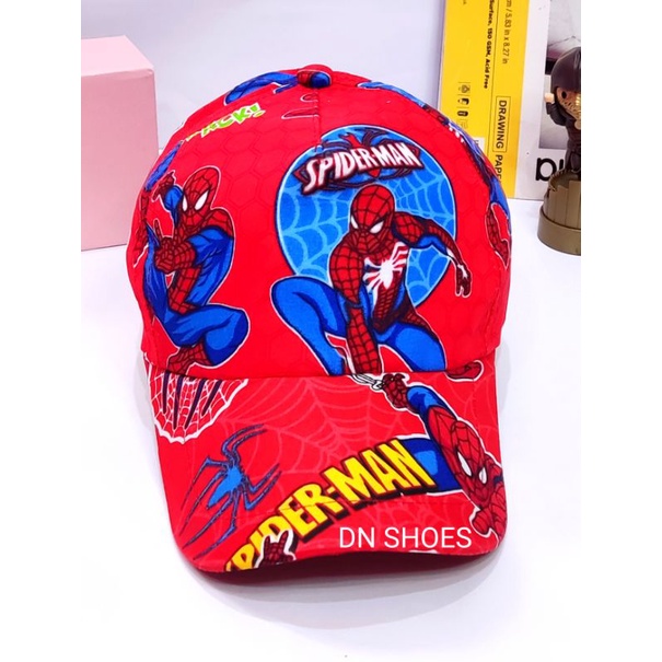 Sepatu Anak Laki laki Slip On Anak Sepatu Casual Anak Laki motif Spiderman merah