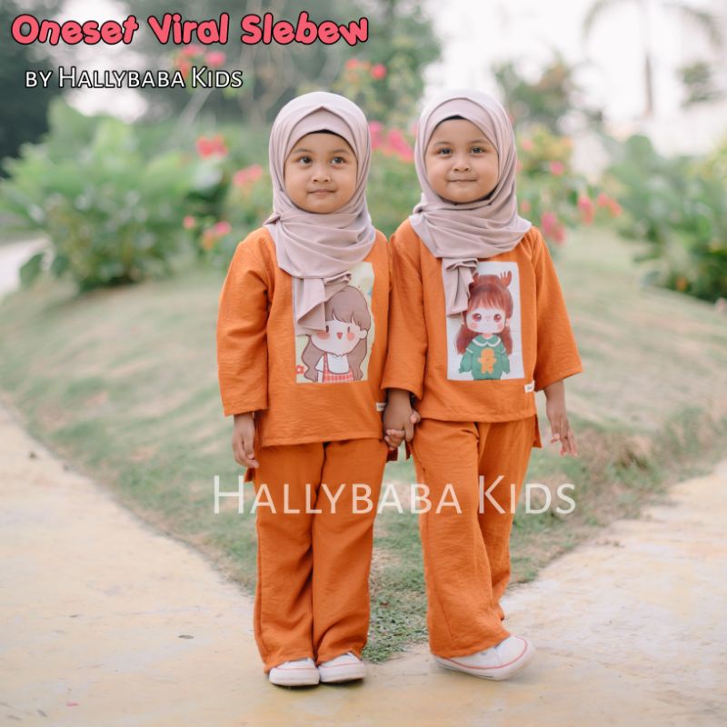 Hallybaba Kids - Setelan Anak (1-5th) Slebew Cringkle Set