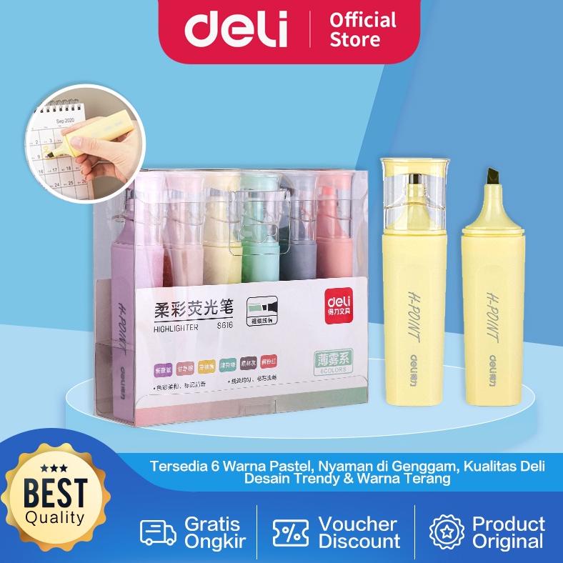 

[KODE VG0VI] Deli Highlighter Set / Penanda Set Isi 6 Warna Pastel Desain Lucu S616