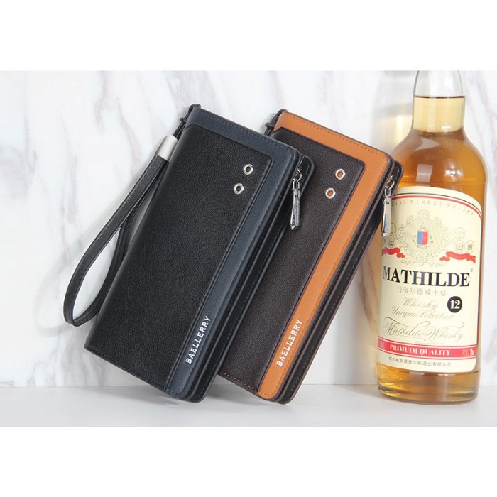 dompet Dompet Cowok BAELLERRY Dompet Panjang Pria Dompet Import MEN - Brown(M1U5) bisa cod dompet pr
