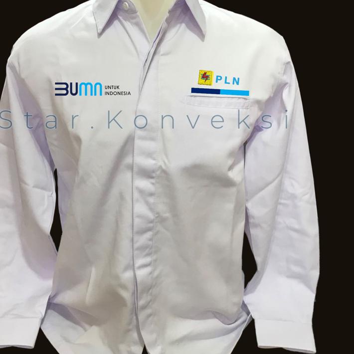 12.12 Product HOT Seragam Kerja Kemeja PDH Baju PLN BUMN PLN Lengan Panjang Lengan Pendek Warna Puti