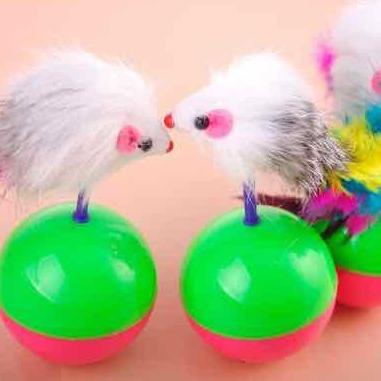 【MEGA SALE】 MAINAN KUCING BOLA KARET TIKUS GOYANG KUCING ANJING RATTLE PET TOYS DOG CAT