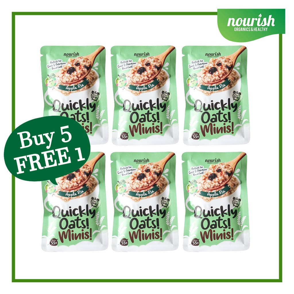 

BUY 5 GET 1 FREE Quickly Oats! Minis! Apple Pie Sachet-JktBar